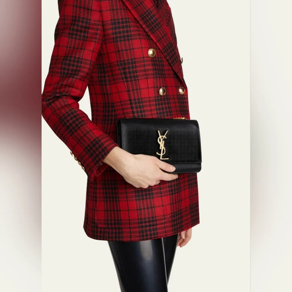 Like New! YSL Saint Laurent KATE CHAIN BAG IN GRAIN DE POUDRE LEATHER MSRP$2268 - Picture 13 of 16